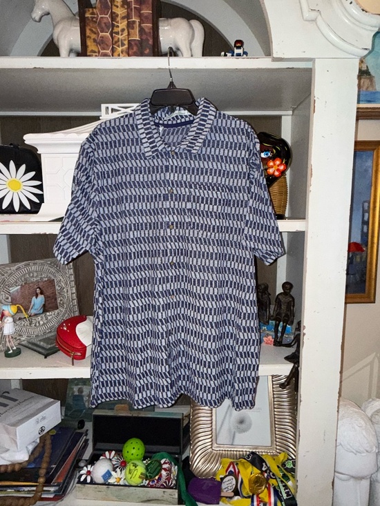 Criquet Other - Criquet mens XXL terrycloth blue patterned button down shirt terry cloth nwt